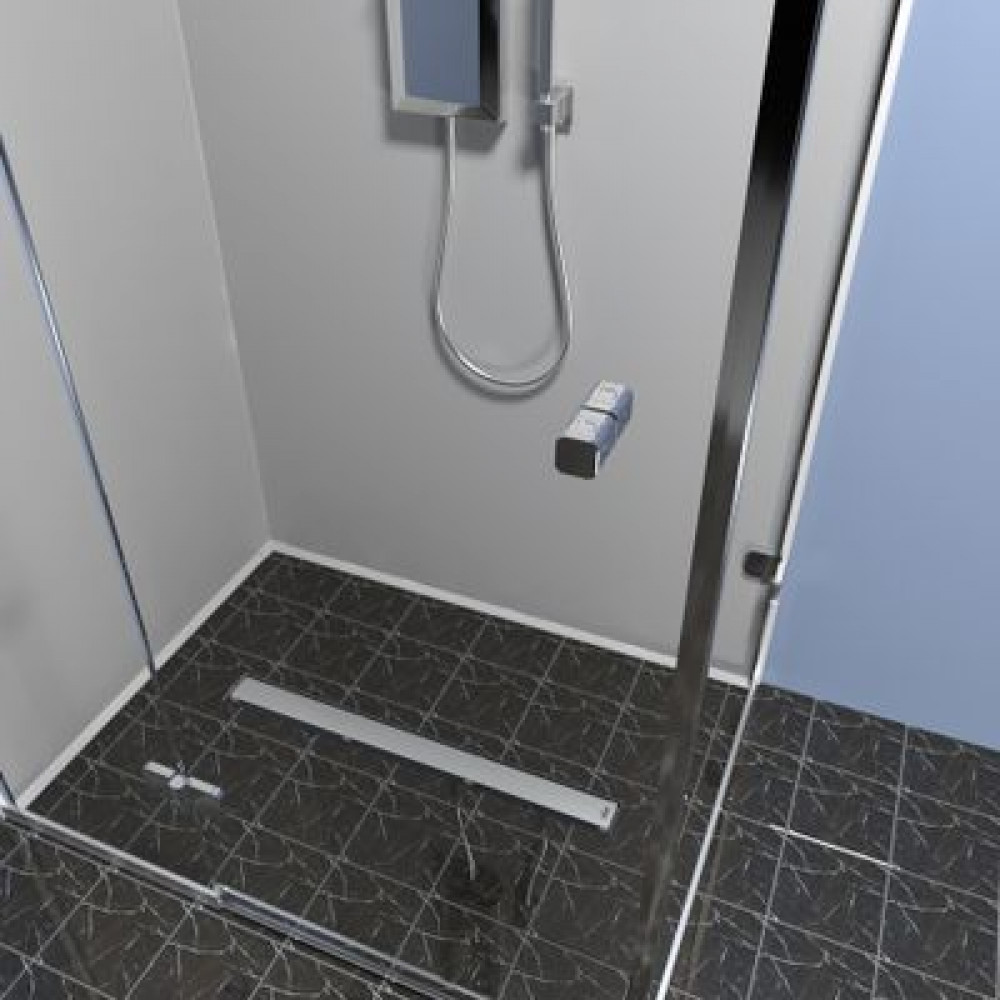 Душевой лоток TIMO Drain Protect 800 с двусторонней панелью PG20 под плитку, сатин (DP20800-PG20800)