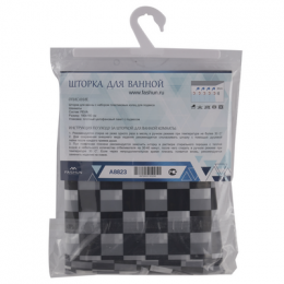 Шторка для ванны FASHUN с набором пластиковых колец для подвеса (A8823)