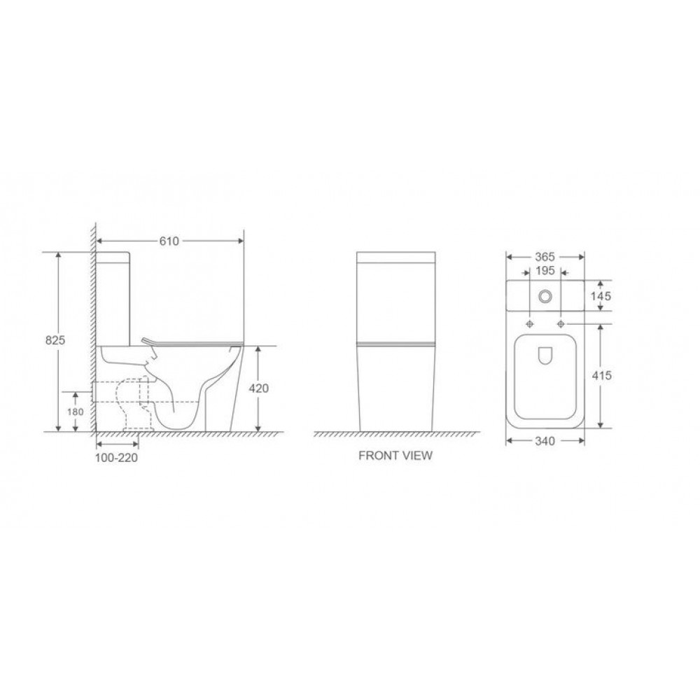 Унитаз-компакт безободковый D&K Berlin 610*345*825мм (DT1437016)