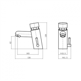 Смеситель FASHUN для умывальника нажимной/порционный с ручной регулировкой температуры воды (A527)