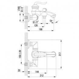 Смеситель для ванны Lemark Brava (LM4712G)