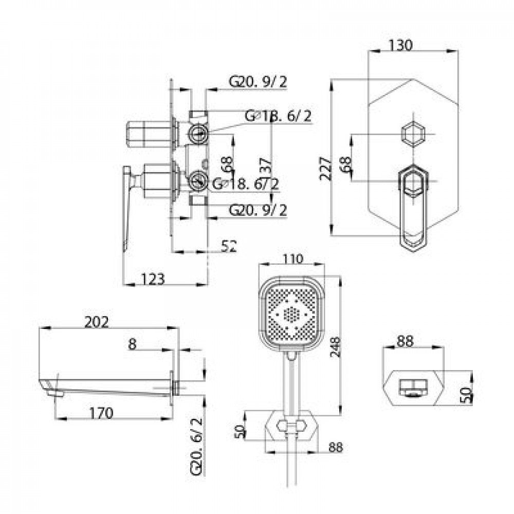 Душевая система Lemark Prizma (LM3922C)