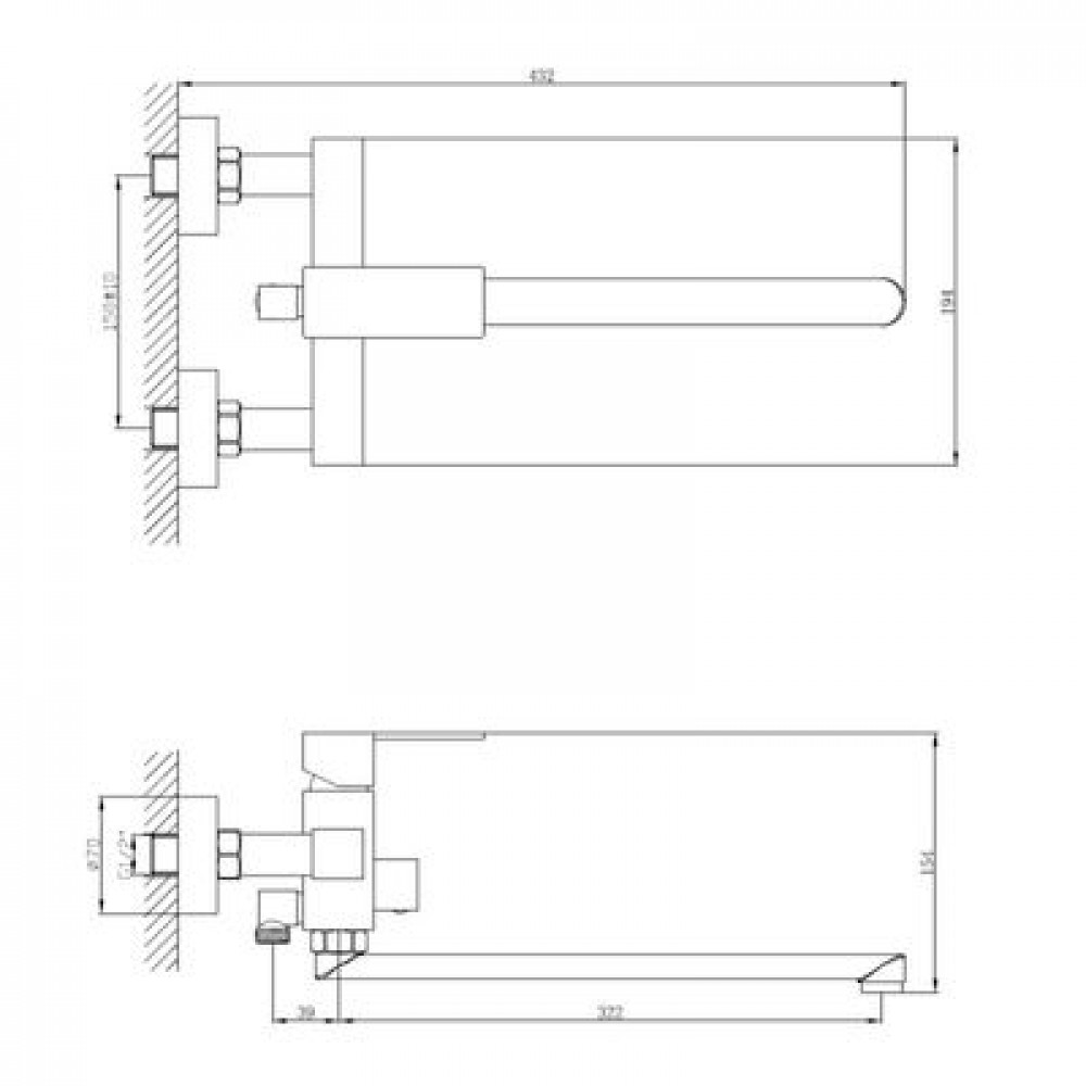 Смеситель для ванны Haiba (HB22803-7)