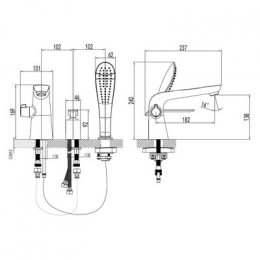 Смеситель на борт ванны Lemark Melange (LM4947CW)