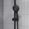 Душевой гарнитур с верхней лейкой, черный матовый, IDDIS Ray (RAYMS3Fi76)