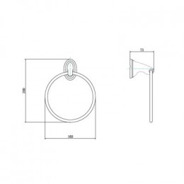 Полотенцедержатель FASHUN хром кольцо (A1504)