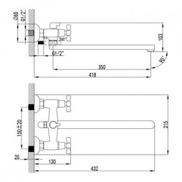 Смеситель для ванны Lemark Benefit (LM2512C)