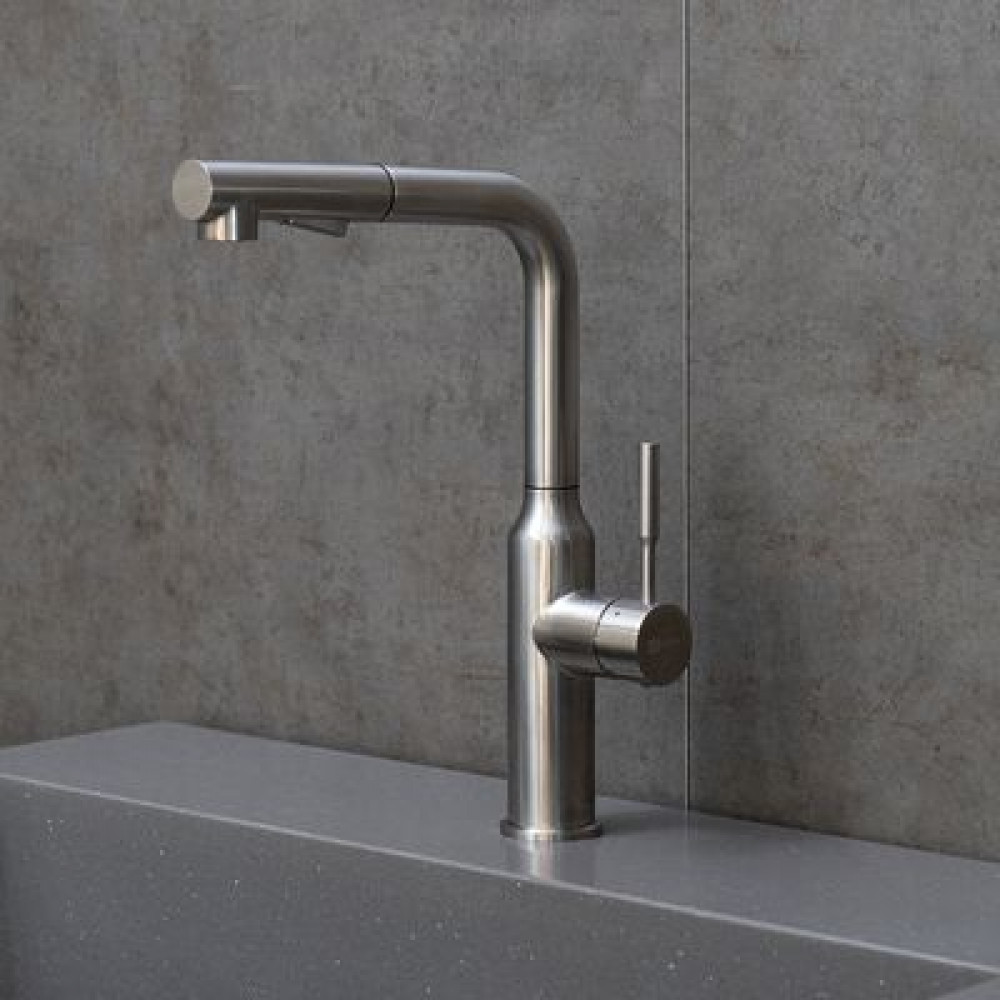 Смеситель Lemark Expert для кухни с вытягивающимся поворотным изливом (LM5085S)