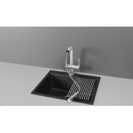 Смеситель для кухни GRANULA с выдвижным изливом и подключением к фильтру (8170, НЕРЖ)