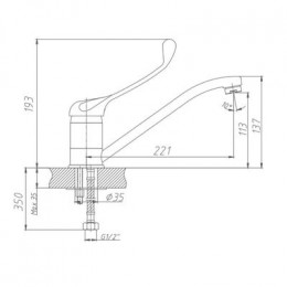 Смеситель для кухни с хирургической ручкой Haiba (HB4254)