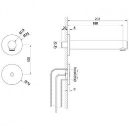 Смеситель для раковины встроенный, сенсорный Timo Saona черное золото (2373/18SM)
