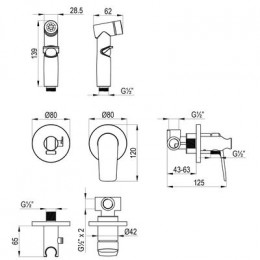 Смеситель Lemark Verba с гигиеническим душем, встраиваемый (LM11419C)