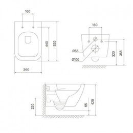 Унитаз подвесной, безободковый, Torr, IDDIS, TORRDSEi25