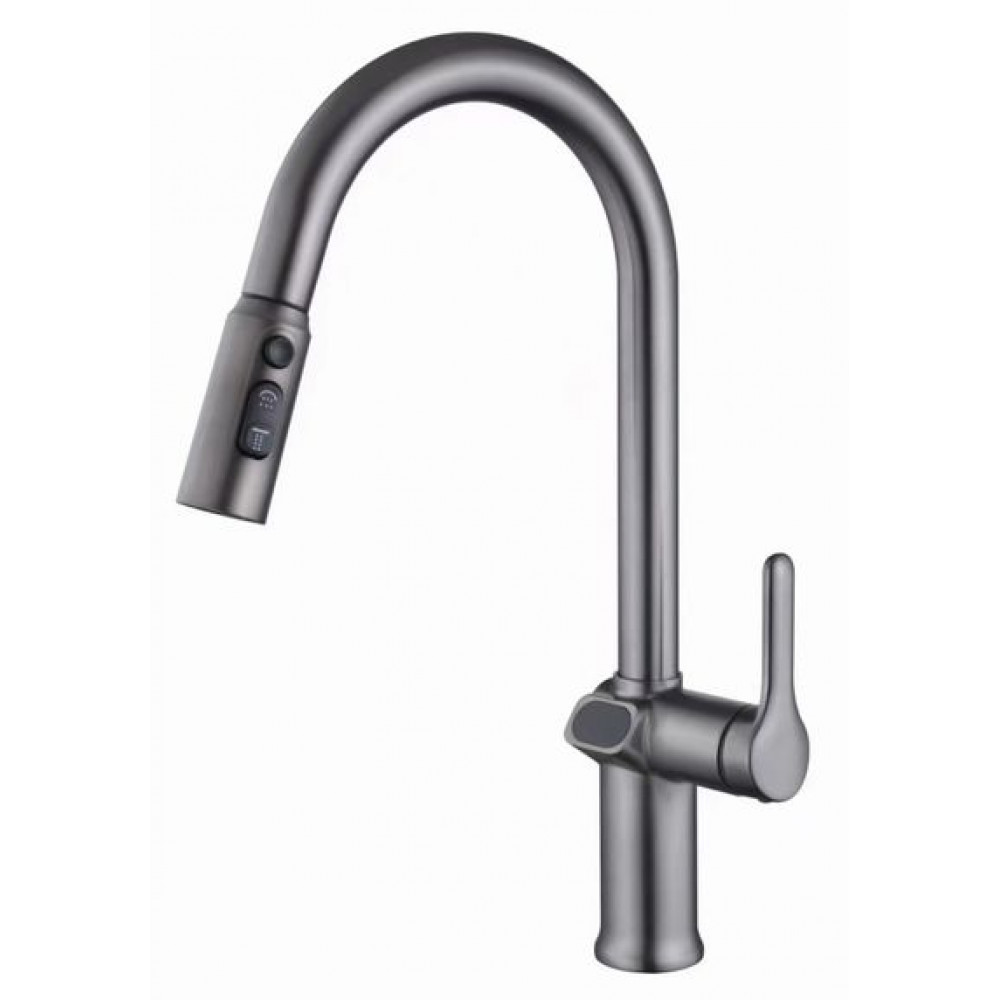 Смеситель для кухни вытяжной с дисплеем ESKO Gun Metal (K15GMLED)