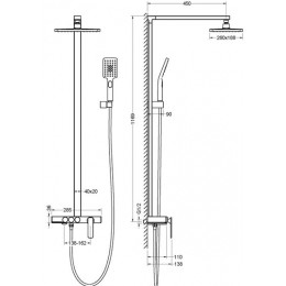 Душевая система, черная, Timo Torne (SX-4310/03)