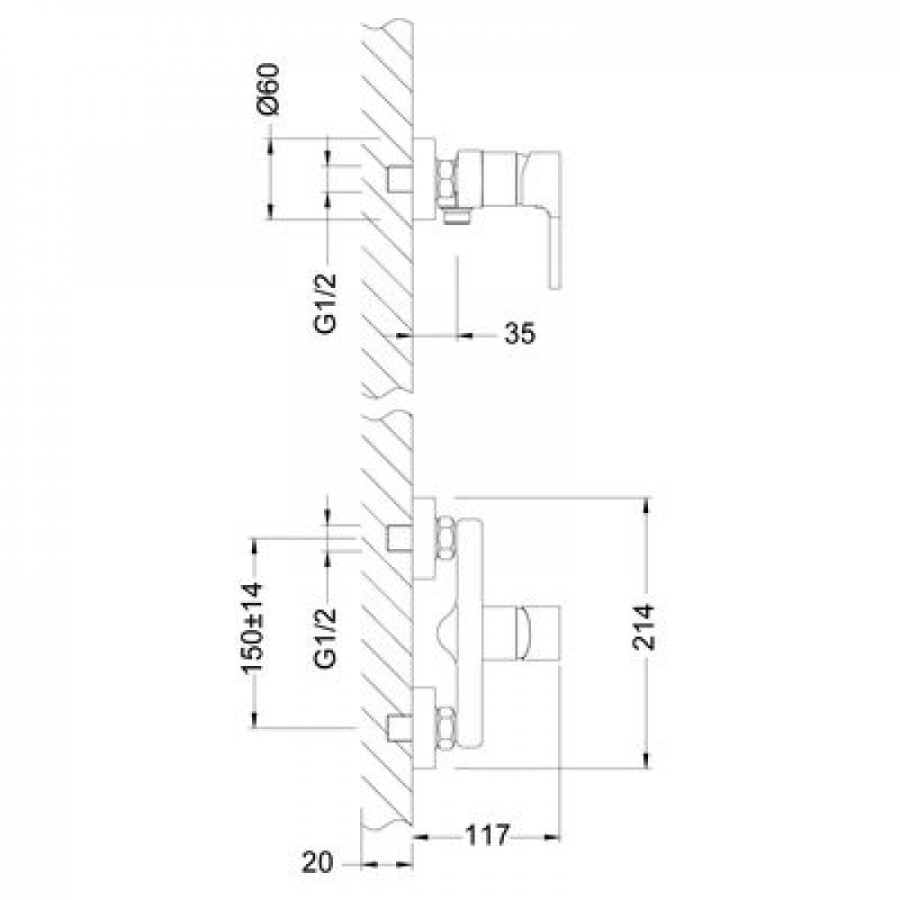 Смеситель для душа Lemark Aura (LM0603C)