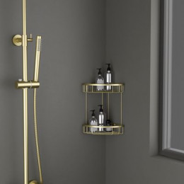 Полка угловая двойная Timo Saona золото матовое (13082/17)