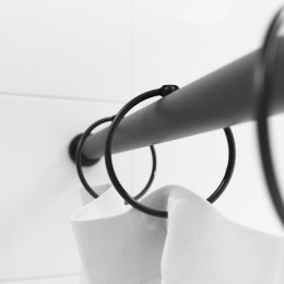 Набор колец для шторы в ванную комнату, металл, черный матовый, IDDIS, (RM01BLOi15)