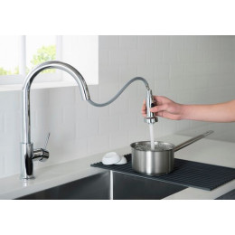 Смеситель для кухни с выдвижной лейкой Timo Saona хром (2316/00FL)