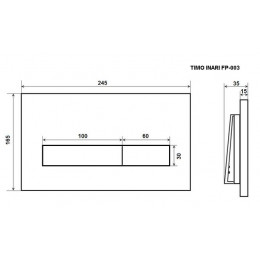 Кнопка смыва TIMO INARI 250x165 matt black (FP-003MB)