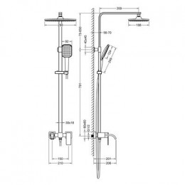 Душевая система Timo Selene, черный (SX-1013/03)