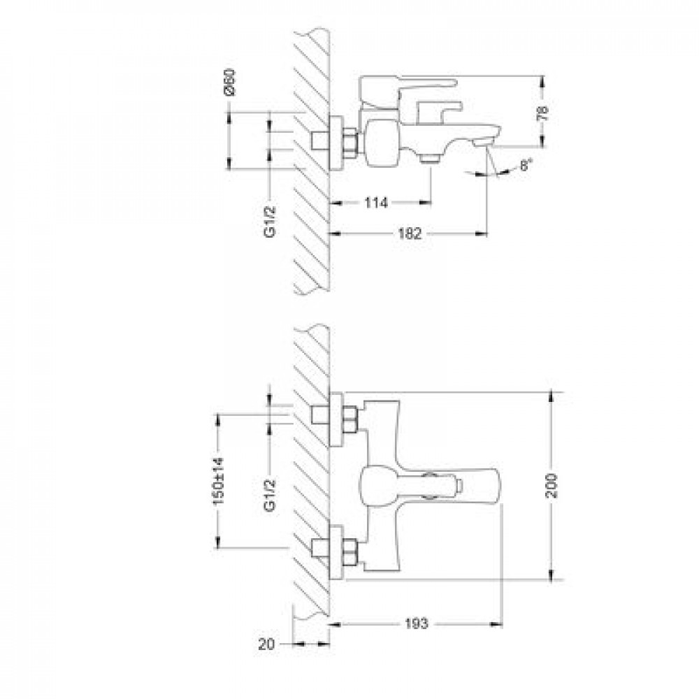 Смеситель для ванны Lemark Evitta (LM0514C)