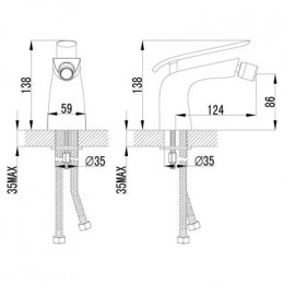 Смеситель для биде Lemark Melange (LM4908CW)