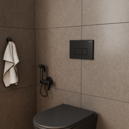 Клавиша смыва, черная, D&K Rhein (DB1499025), инсталляция DI8050127