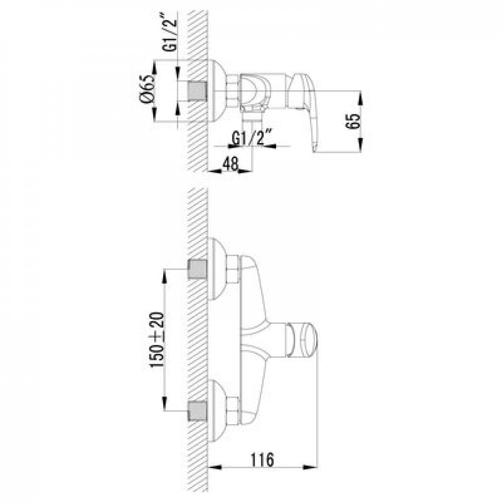 Смеситель гигиенический душ Lemark Pramen (LM3318C)