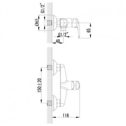 Смеситель гигиенический душ Lemark Pramen (LM3318C)