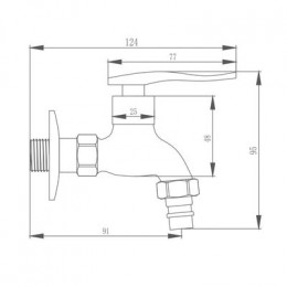 Кран на одну воду Haiba хром (HB522)