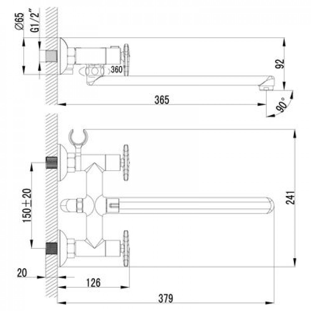 Смеситель для ванны Lemark Plus Spirit (LM1951C)