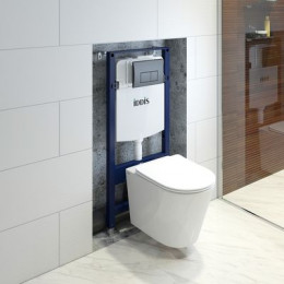 Комплект 3в1: подвесной унитаз, инсталляция и клавиша смыва IDDIS (BASC020i73)