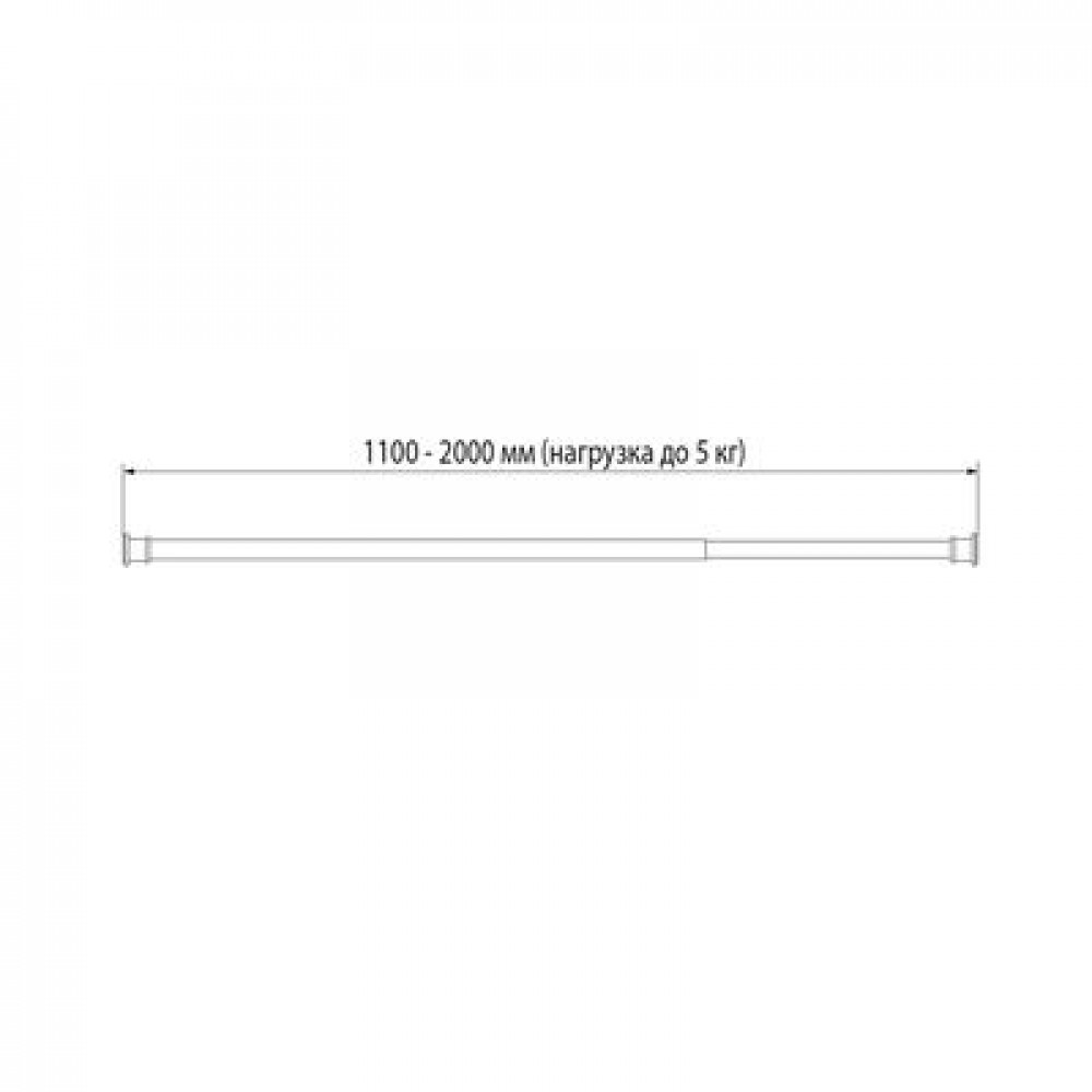 Карниз для ванной комнаты, 110-200 см, хром глянцевый, Elegante, IDDIS, (RSC0120i14)