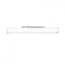 Карниз для ванной комнаты, 110-200 см, хром глянцевый, Elegante, IDDIS, (RSC0120i14)