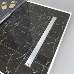 Душевой лоток TIMO Drain Protect 900 с двусторонней панелью PG20 под плитку, сатин (DP20900-PG20900)