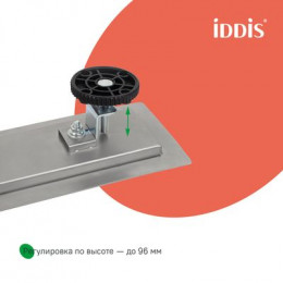 Лоток душевой, горизонтальный выпуск, комбинированный затвор, перфорированная решетка, 600мм, хром, IDDIS, (975A6SB10DZ)