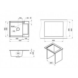 Кухонная мойка GRANULA ESTETICA (6202, ГРАФИТ)