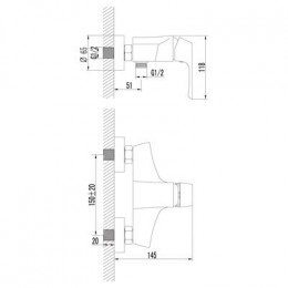 Смеситель для душа Lemark Unit (LM4503C)