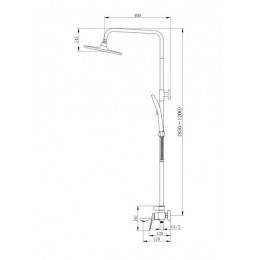 Душевая стойка со смесителем ,3 режима, хром, HAIBA (HB24816)