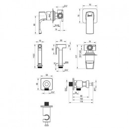 Смеситель Lemark Ursus с гигиеническим душем встраиваемый (LM7219BG)