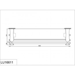 Полка стеклянная с бортиком RUSH Luson (LU16611)