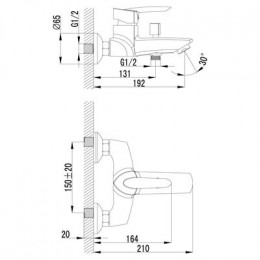 Смеситель для ванны Lemark Mars (LM3502C)
