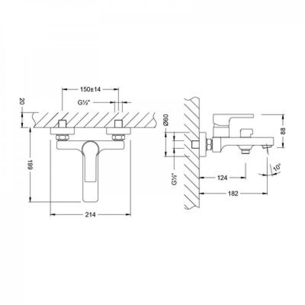 Смеситель для ванны Lemark Aura (LM0614CH)