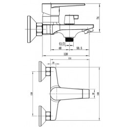 Смеситель ESKO "Budapest" для ванны без аксессуаров (BT54)