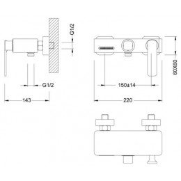 смесители для ванны и душа Timo Torne (4314/02Y)