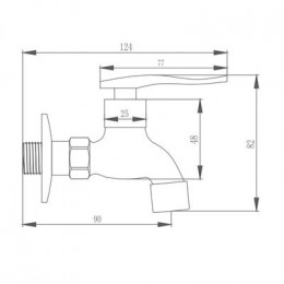 Кран на одну воду Haiba хром (HB521)