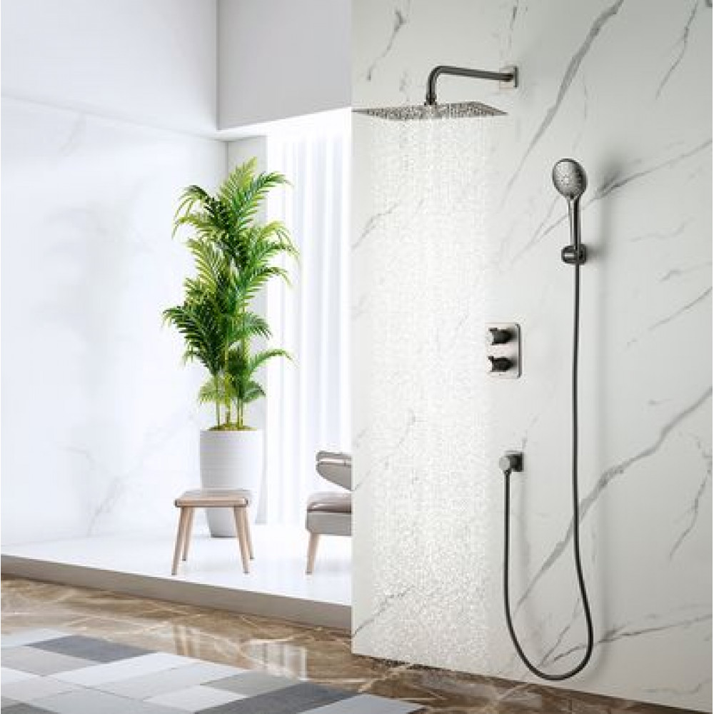 Смеситель Lemark Bronx для ванны и душа термостатический встраиваемый (LM3749GM)
