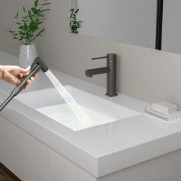 Смеситель для раковины с гигиеническим душем Timo Saona черное золото (2360/18G)