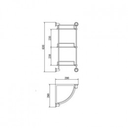 Полка FASHUN угловая двухярусная хром (A1507-2)